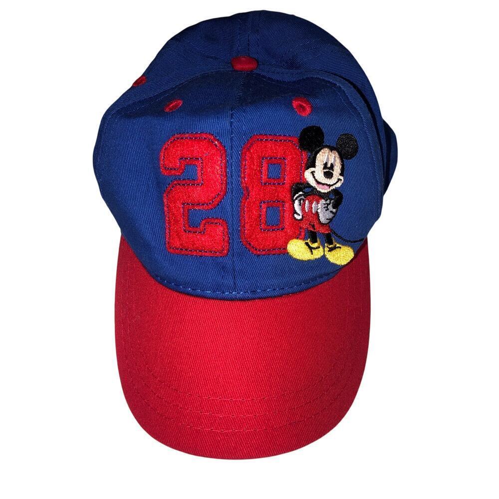 Mickey Mouse MVP 28 Kids Baseball Cap Disney Blue Red Embroidered Adjustable Hat